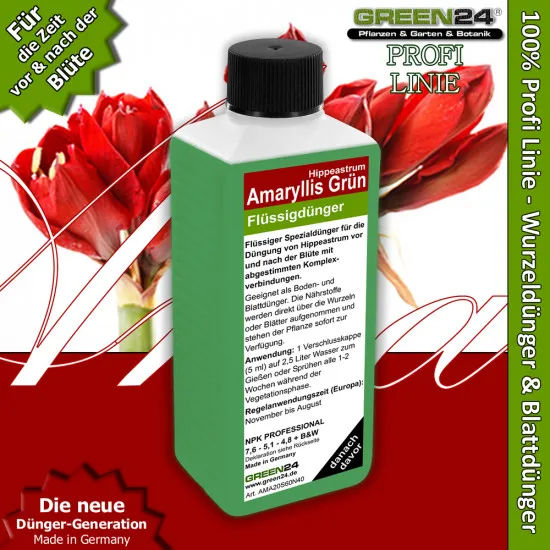 Amaryllis-Dünger Hippeastrum Flüssigdünger Grün für die Zeit ohne Blüten 250ml