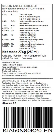 Kirschlorbeer Dünger Lorbeer Prunus laurocerasus 250ml