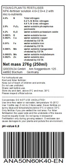 Anzucht-Dünger Jungpflanzen düngen 250ml