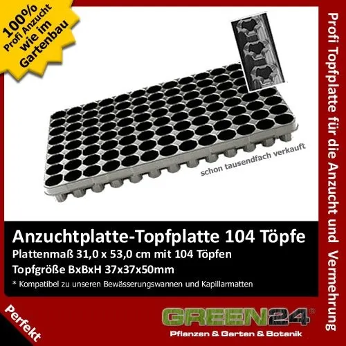 Anzuchtplatte Topfplatte 104 Töpfe (53,0 x 31,0 cm) (Typ G24)