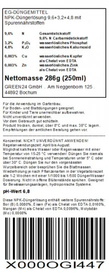 Micro+N Dünger für Düngerbeimischgeräte 250ml