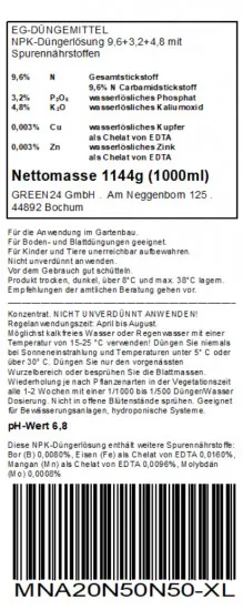 Micro+N Dünger für Düngerbeimischgeräte XL 1 Liter