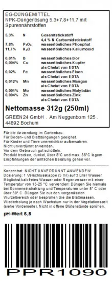 Purital Rezeptur 1090 NPK 5,3+7,8+11,7 Flüssig-Dünger, System Volldünger (Stickstoff Phosphat Kalium) mit Spurennährstoffen