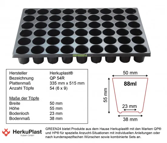 Quickpot QP54R Topfplatte + passender Untersetzer (33,5 x 51,5 cm) (Typ STP)