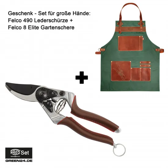 Geschenk-Set L: Felco 8 Elite + Felco 490 Lederschürze