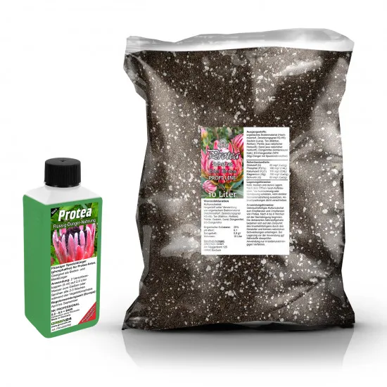 Umtopf-Set für Protea – 10 Liter Spezial-Substrat + 250 ml Flüssigdünger