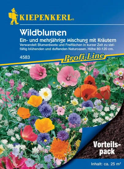 Wildblumenmischung m. Kräutern f. 25m2